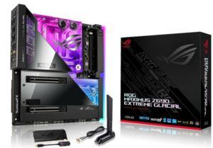 ASUS ROG Maximus Z690 Extreme Glacial(WiFi 6E)LGA 1700(Intel 12th Gen)EATX gaming motherboard(Integrated EK Ultrablock,PCIe5.0,DDR5,24+1 power stages,5x M.2,PCIe 5.0 M.2,10Gb&2.5GbLAN,2xThunderbolt 4)