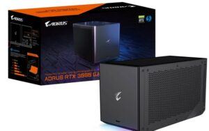 GIGABYTE AORUS RTX 3080 Gaming Box (REV2.0) eGPU, WATERFORCE All-in-One Cooling System, LHR, Thunderbolt 3, GV-N3080IXEB-10GD REV2.0 External Graphics Card